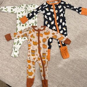 Organic & Bamboo Bodysuit Footies - Cactus, Ghost, and Pumpkin Patterns